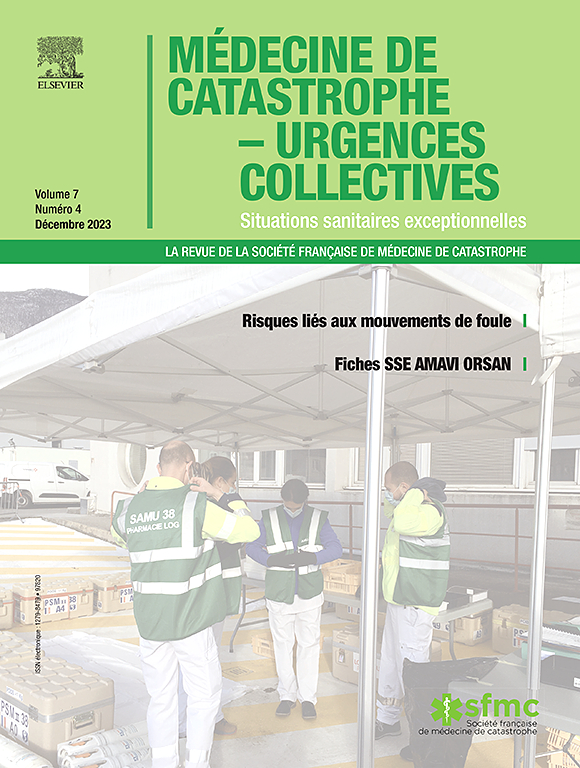 Go to journal home page - Médecine de Catastrophe - Urgences Collectives